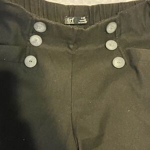 Zara Black Flared Bottoms med preppy structure academia side zipper culottes